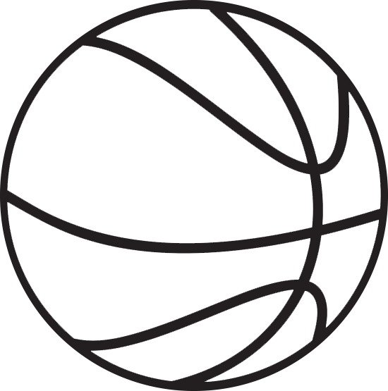 Black white basketball clipart free - WikiClipArt