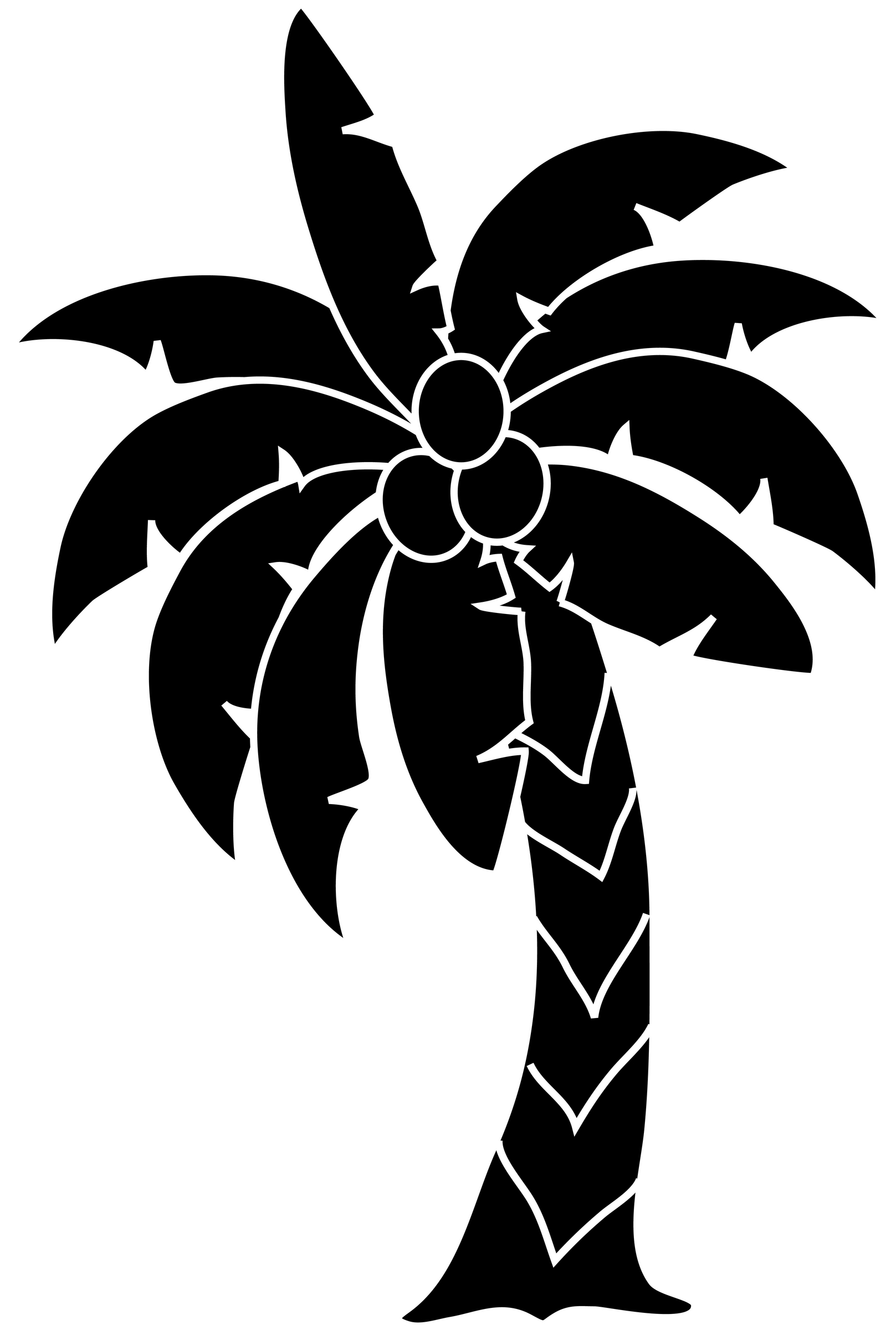 Palm tree clipart tropical black and white - WikiClipArt
