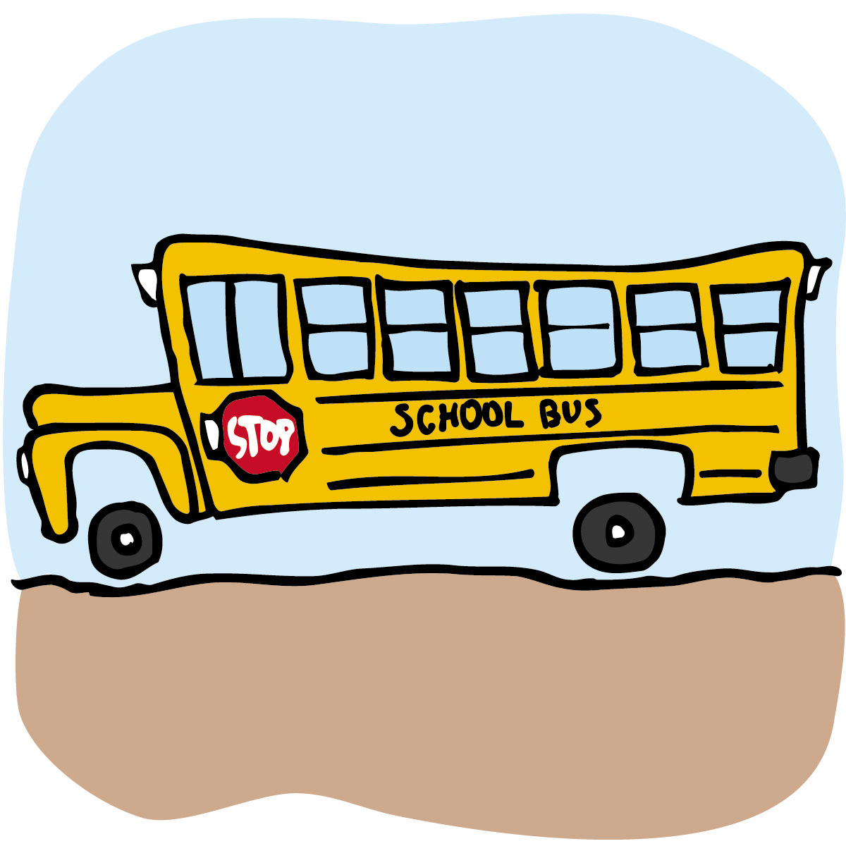 clipart school bus black and white - photo #49