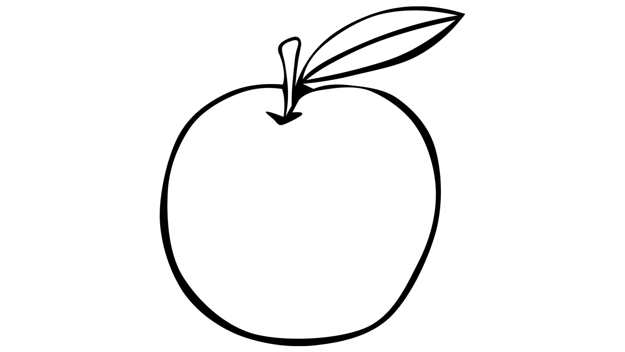 clipart apple black and white - photo #29