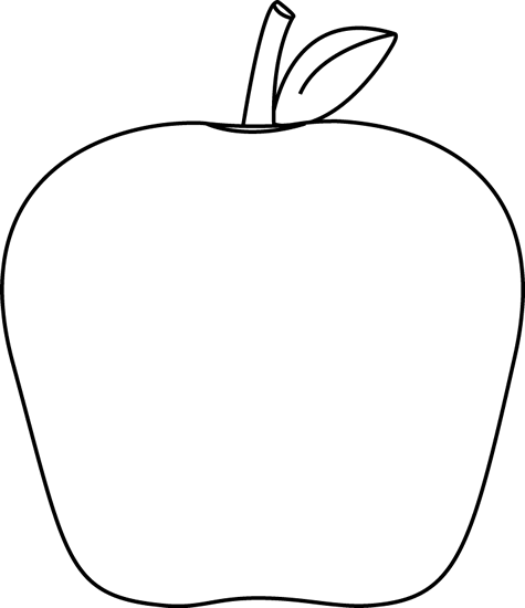 free apple clipart black and white - photo #49