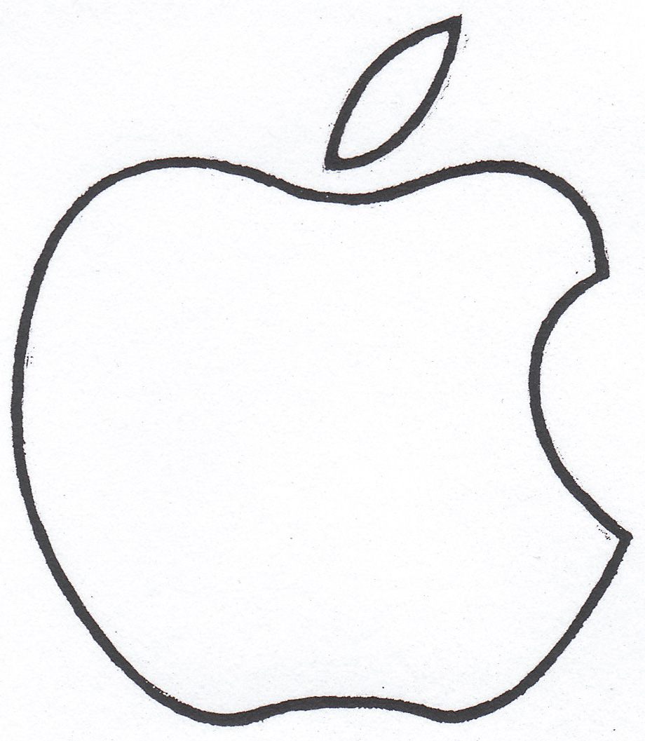free apple clipart black and white - photo #44