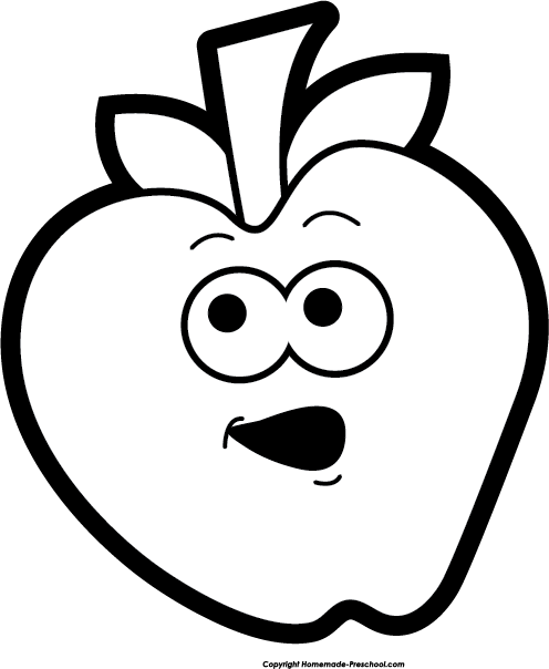 clipart of apple black and white - photo #23