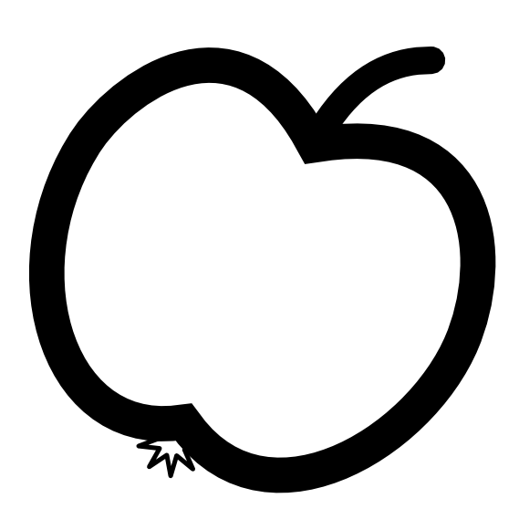 clipart of apple black and white - photo #29
