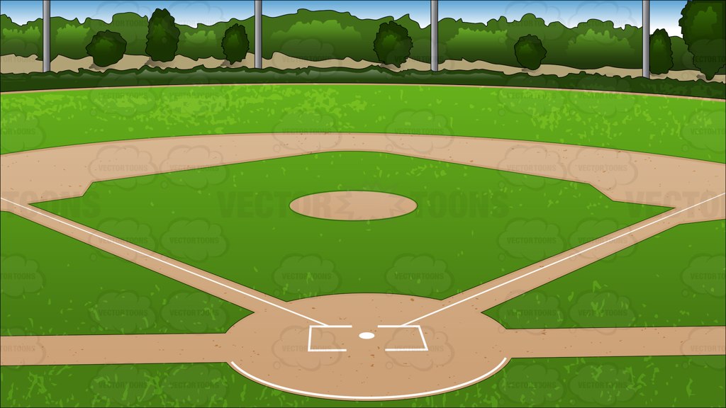 Baseball field baseball diamond background vector clip art