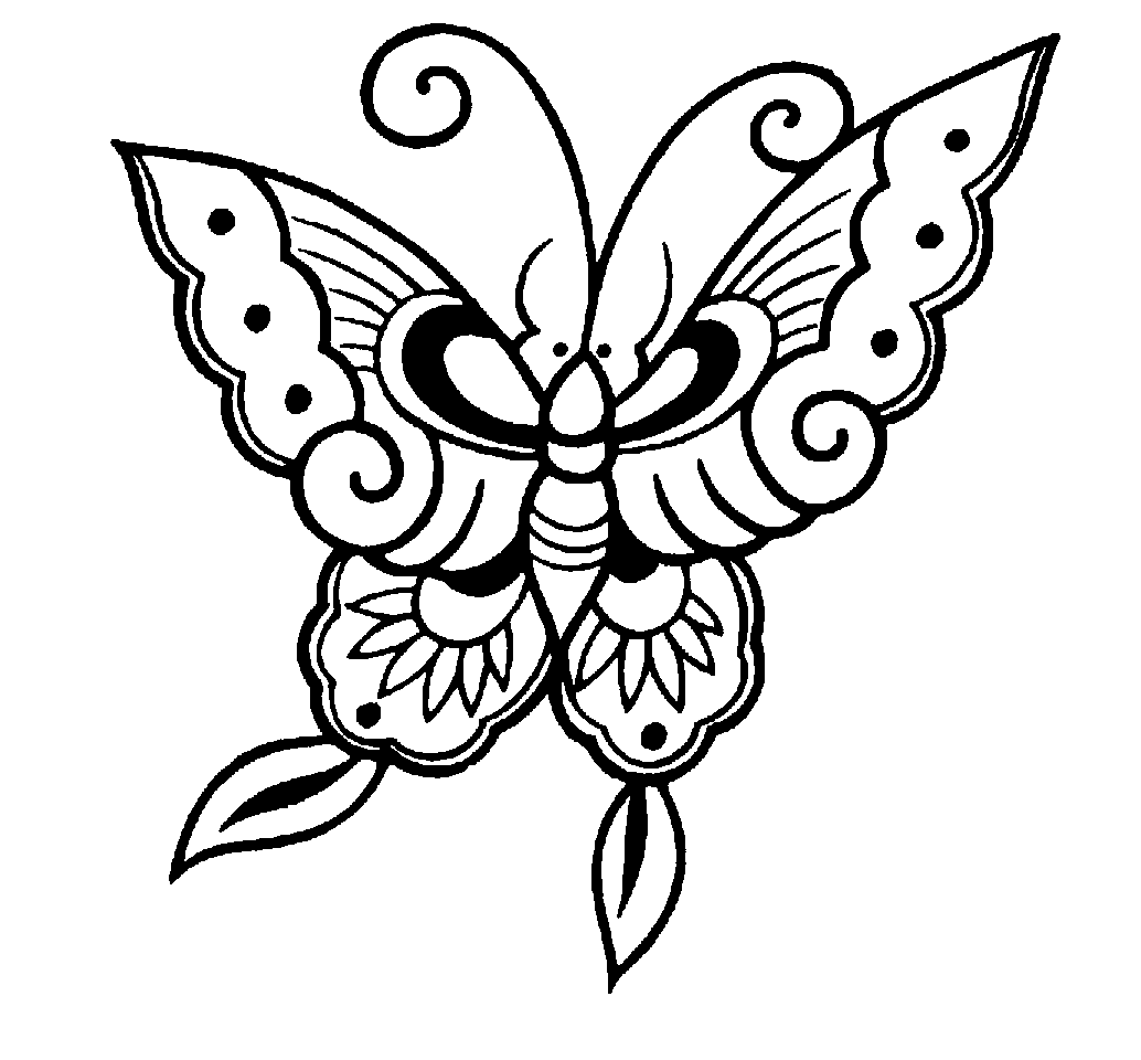 free black and white clipart of butterflies - photo #45