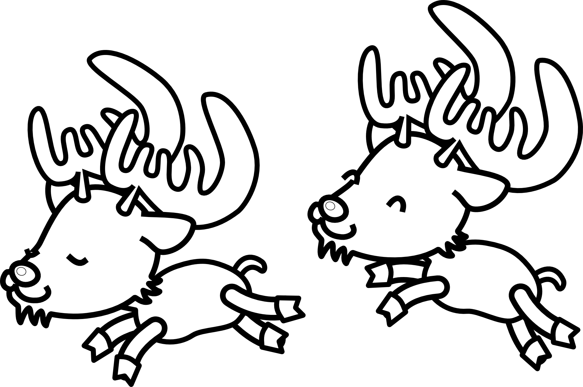 free black and white reindeer clipart - photo #6