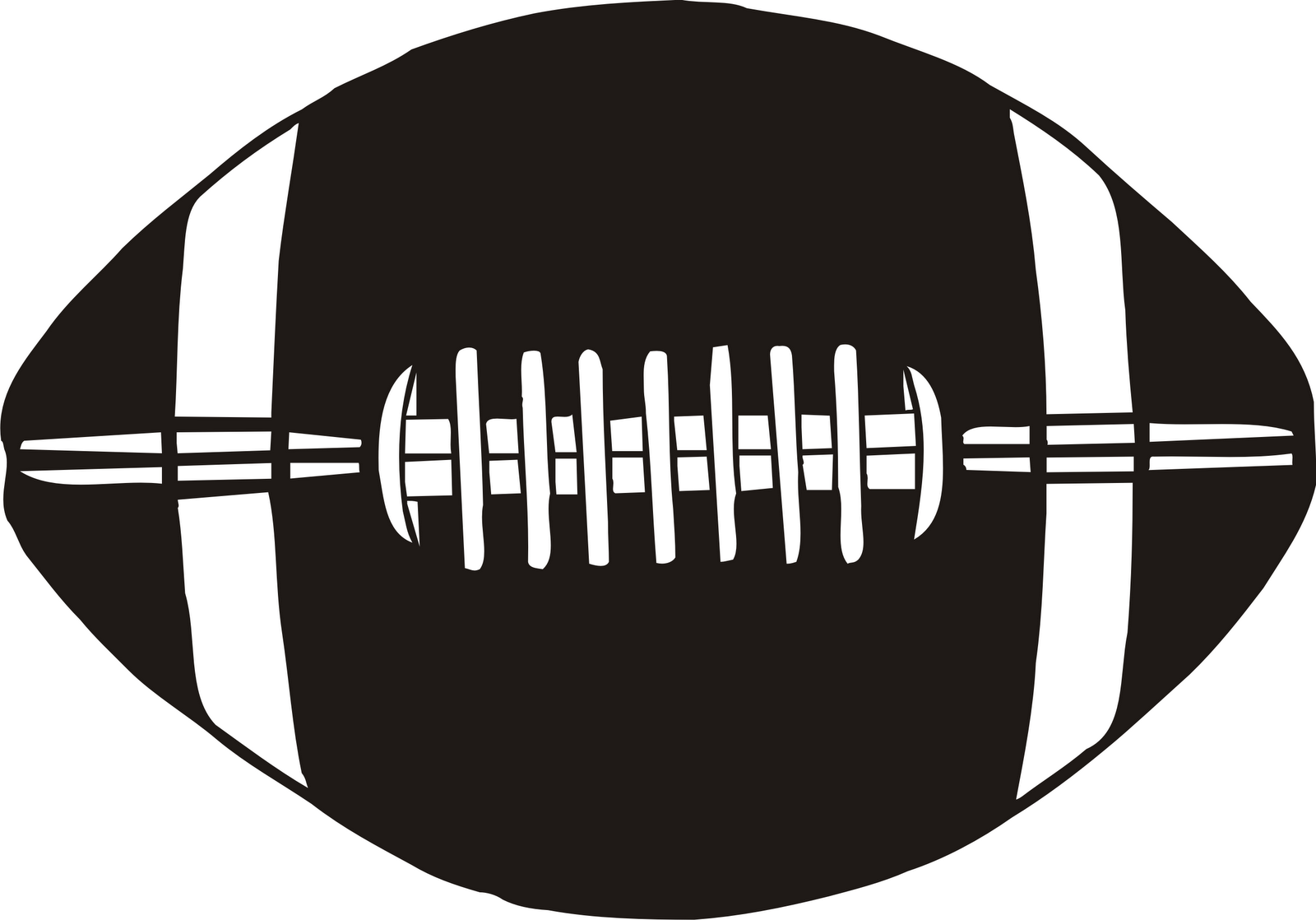 free black and white football clipart - photo #46