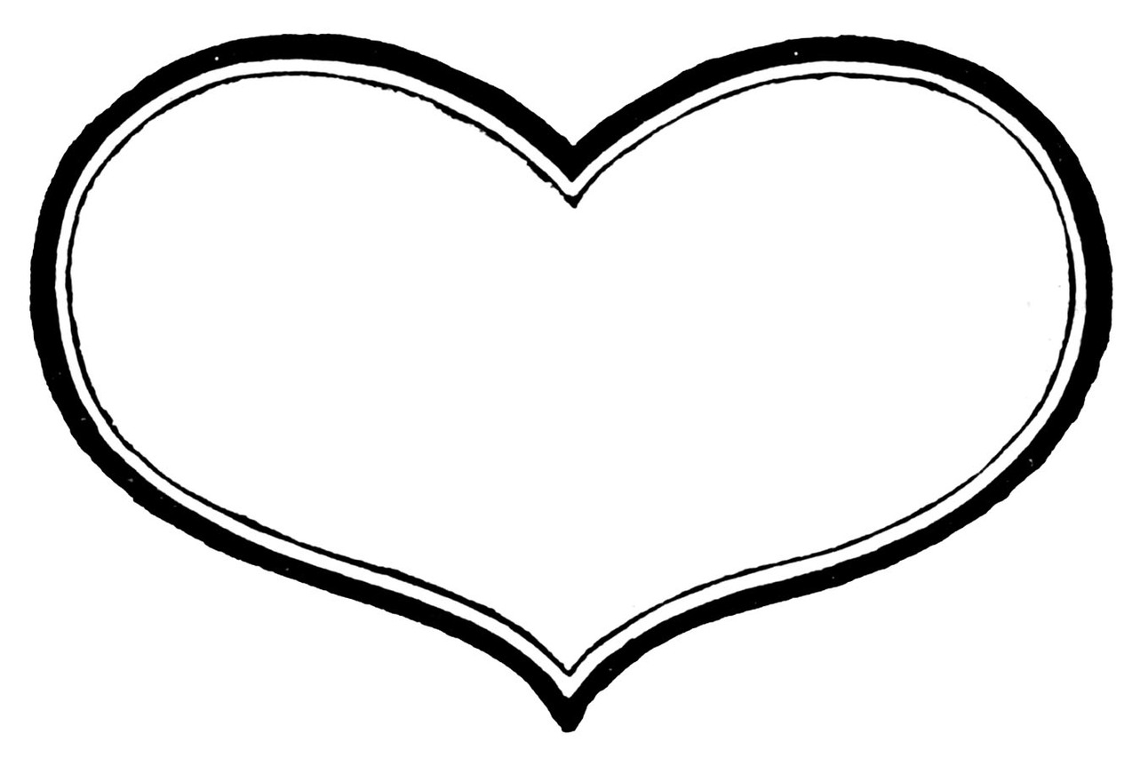 free black and white heart clipart - photo #36