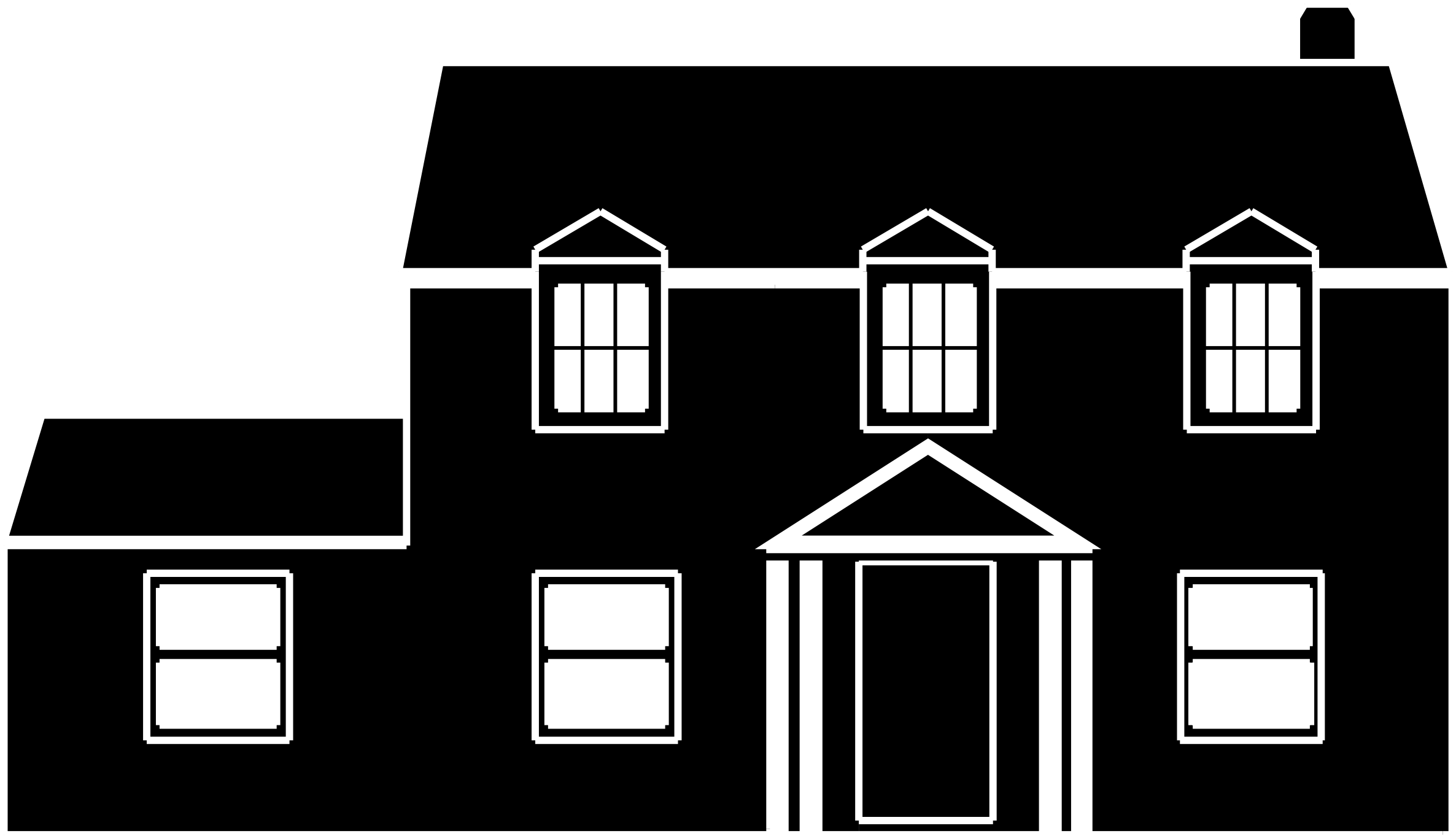 free clip art houses black and white - photo #12