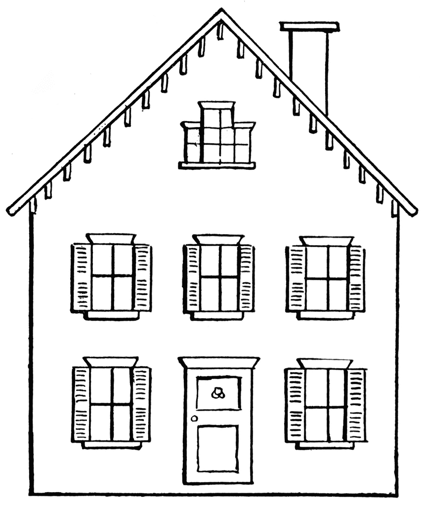 home clipart black and white - photo #46