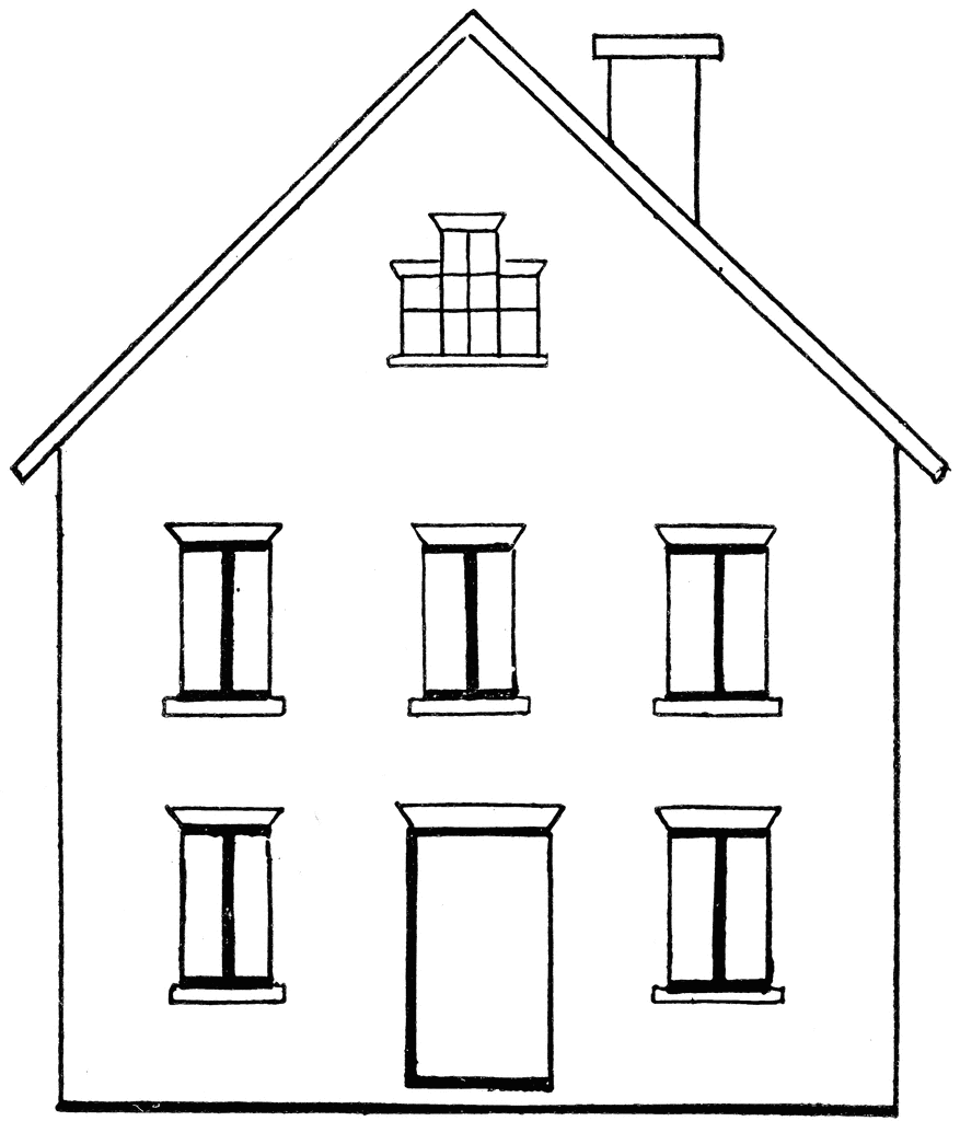 clipart house black and white - photo #25