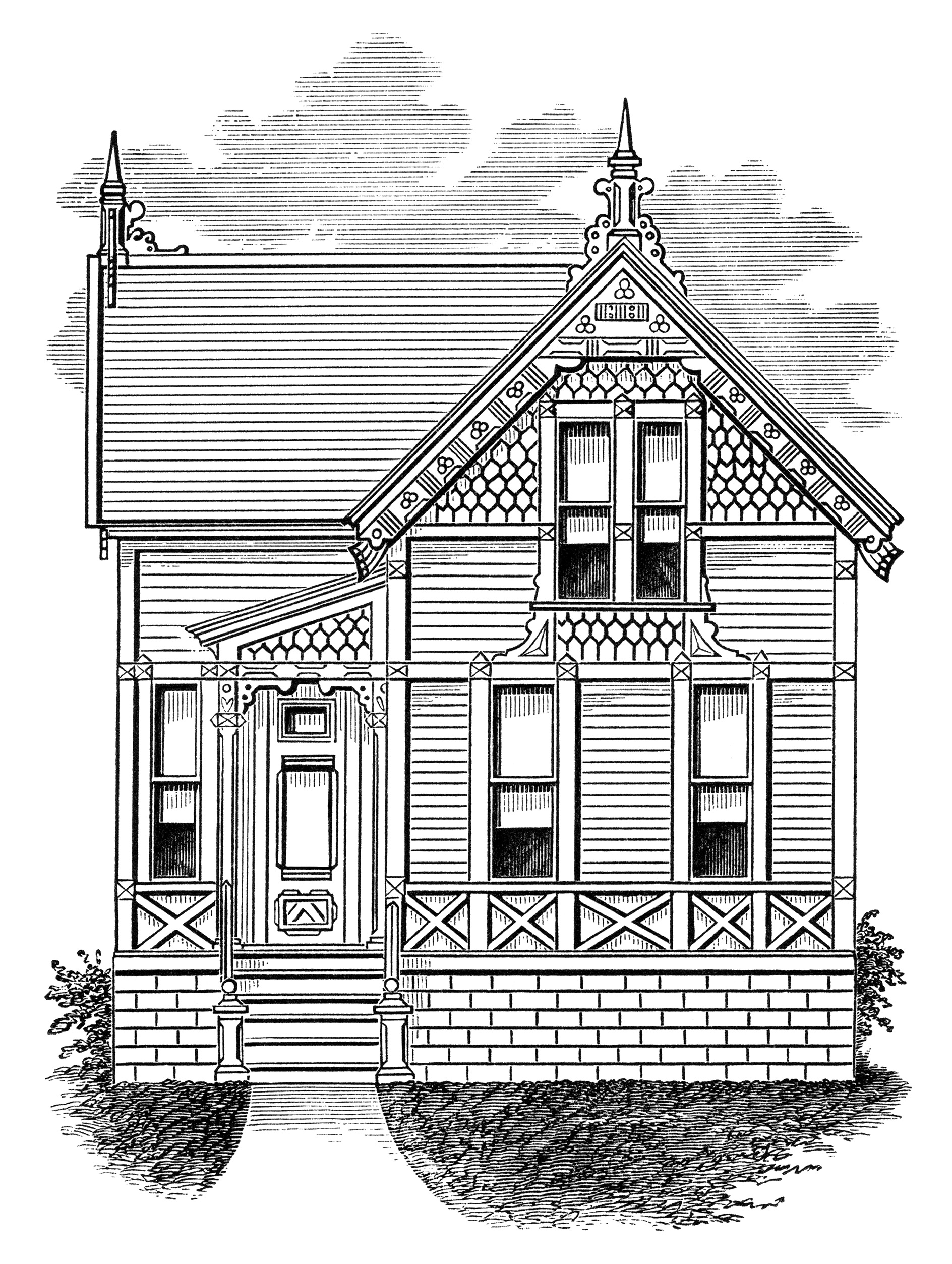 clipart house black and white - photo #32