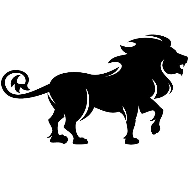 clipart black and white lion - photo #23