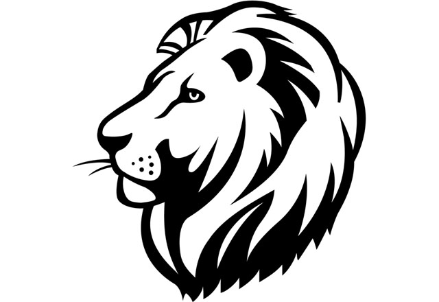 free black and white lion clipart - photo #26
