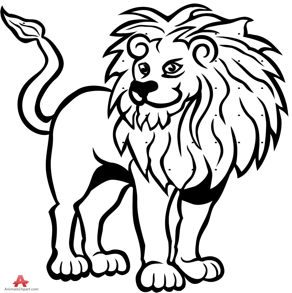 Lion black and white lion drawing in black and white free clipart