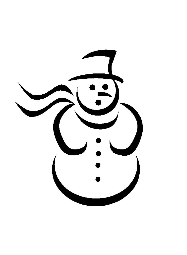 snowman clipart free black and white - photo #7