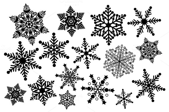 free black and white snowflake clipart - photo #16