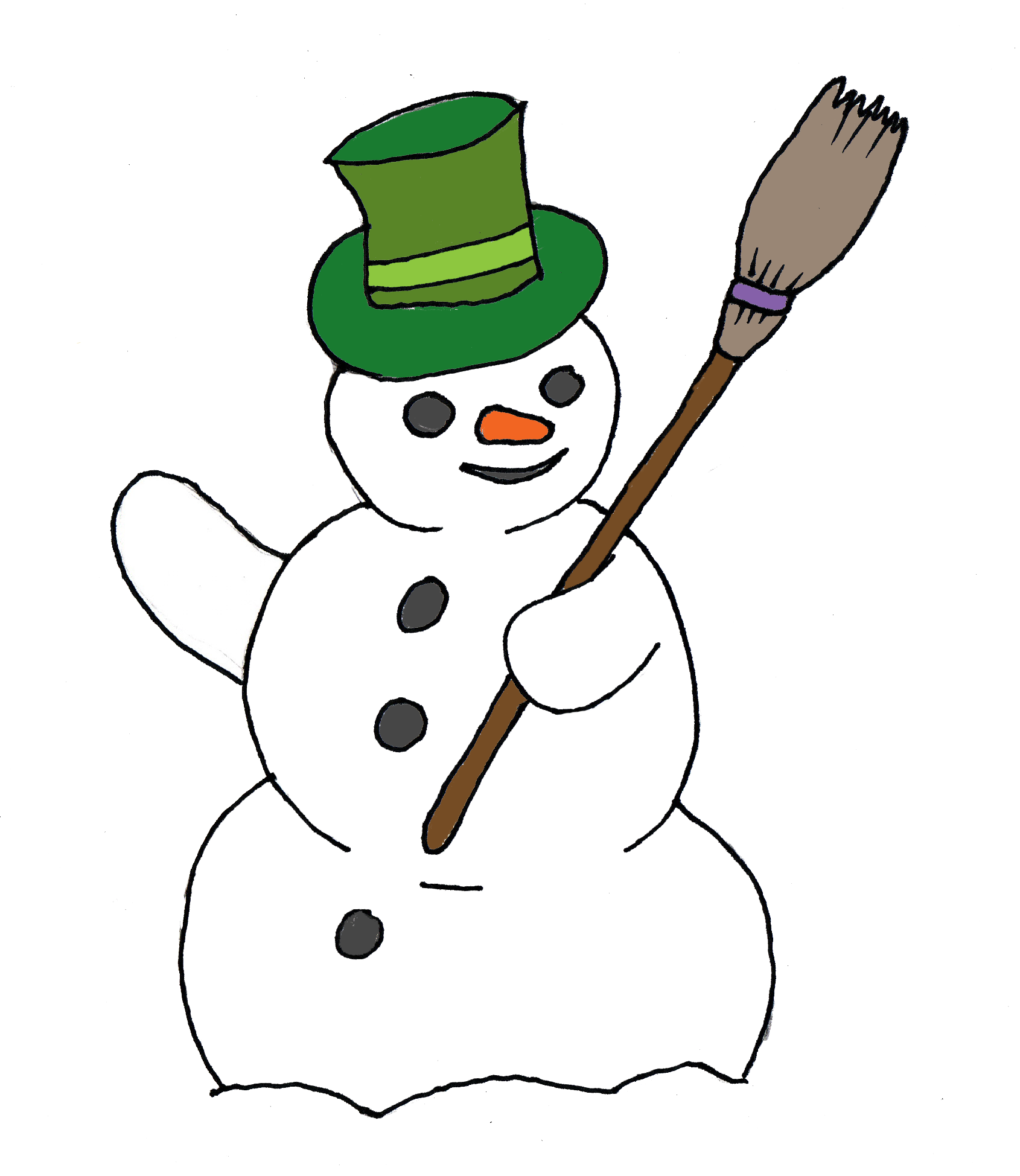 free black and white snowman clipart - photo #23