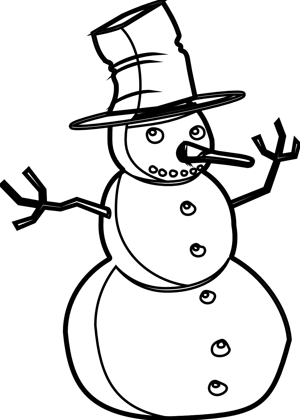 snowman clipart free black and white - photo #8