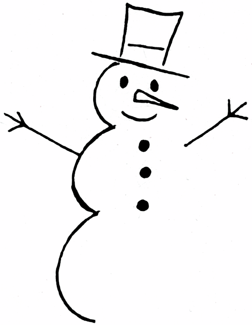 snowman clipart free black and white - photo #6