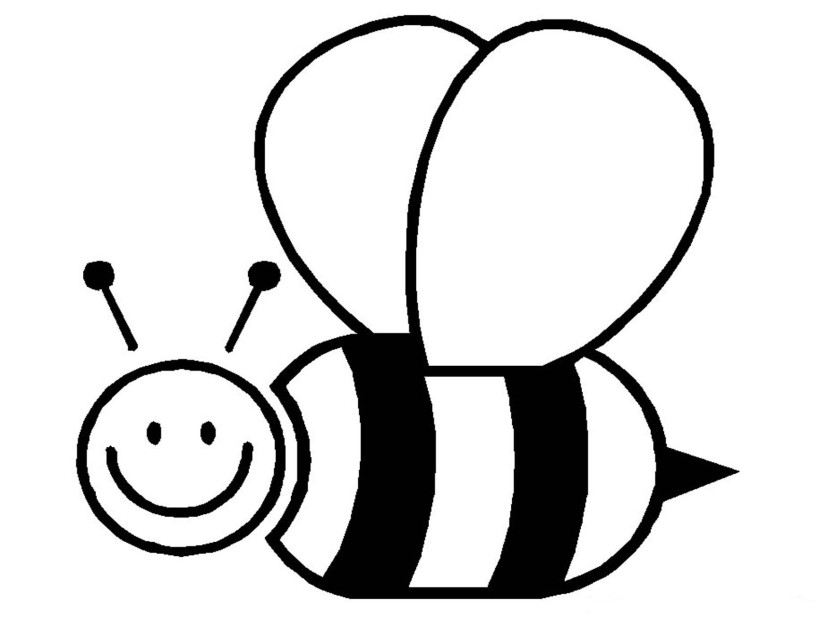 clipart bee black and white - photo #6