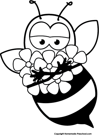 bee clipart black and white free - photo #18