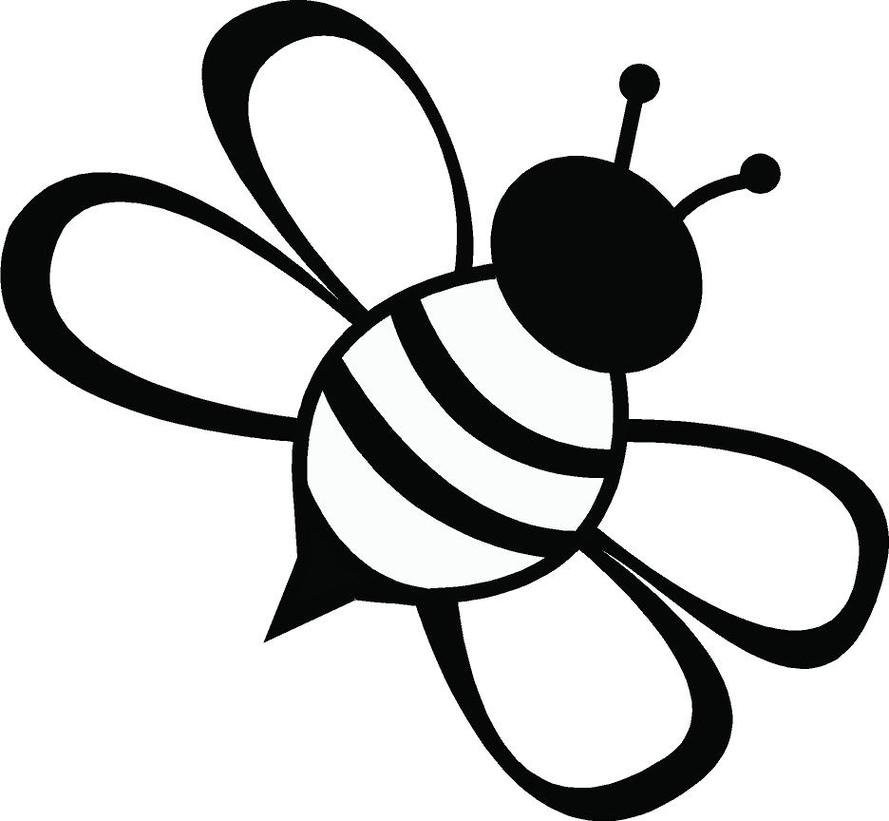 free bee clipart black and white - photo #4