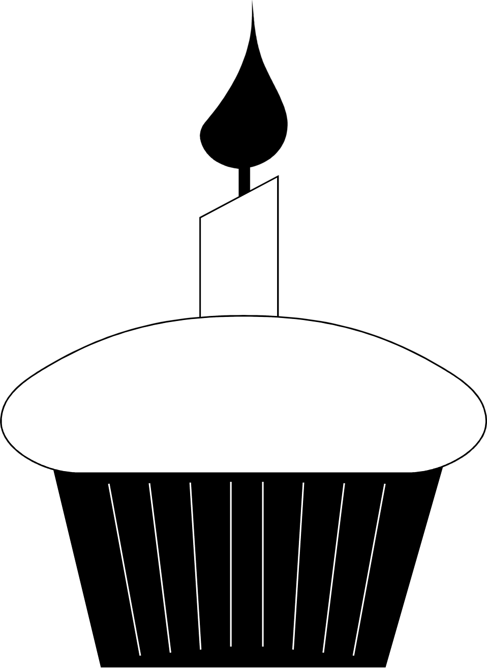 free black and white cupcake clipart - photo #25