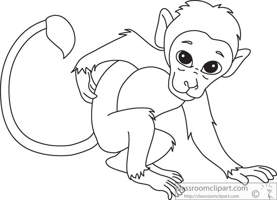 clip art outline monkey - photo #5
