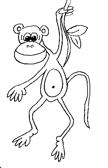 monkey clipart black and white free - photo #15