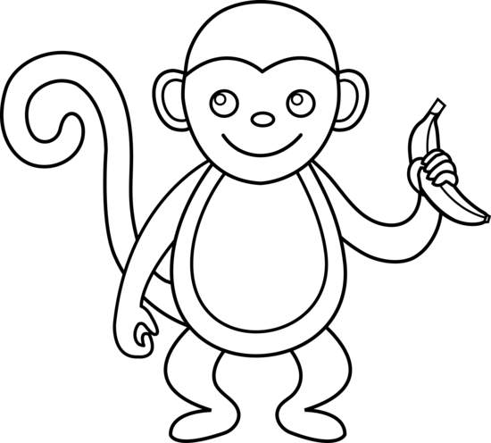 clipart monkey black and white - photo #8