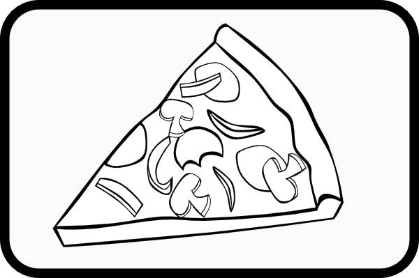 free black and white pizza clipart - photo #3