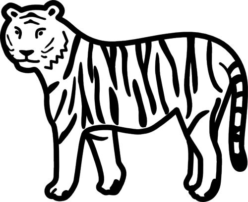 Tiger black and white cute tiger clipart black and white ...