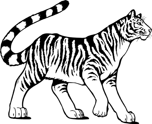 Tiger black and white tiger clipart - WikiClipArt