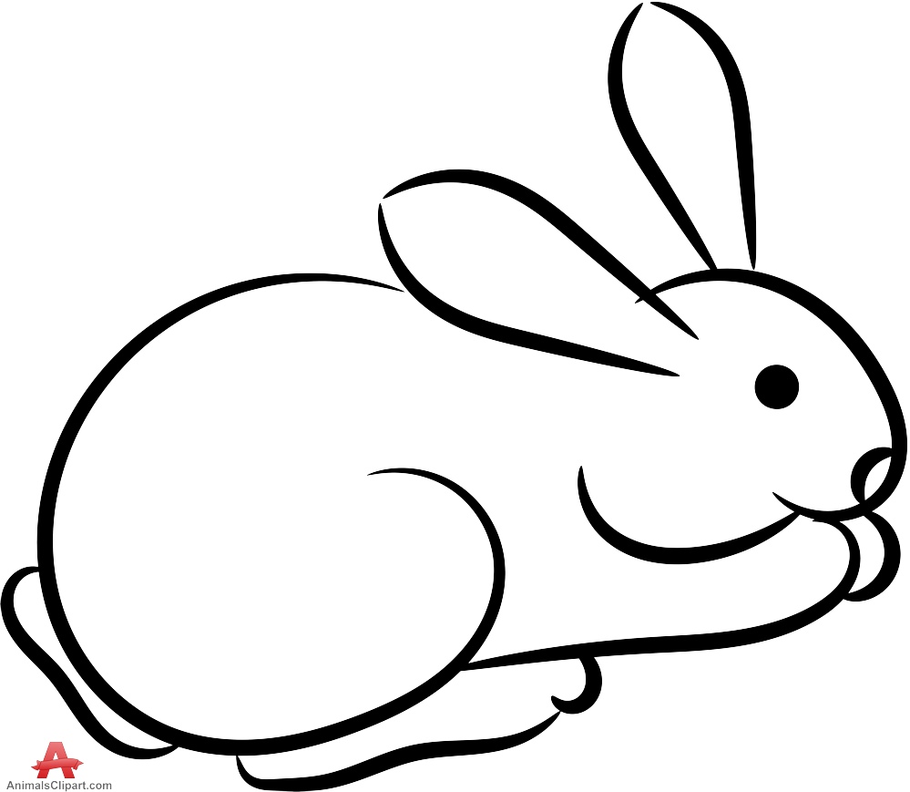 free rabbit clipart black white - photo #34