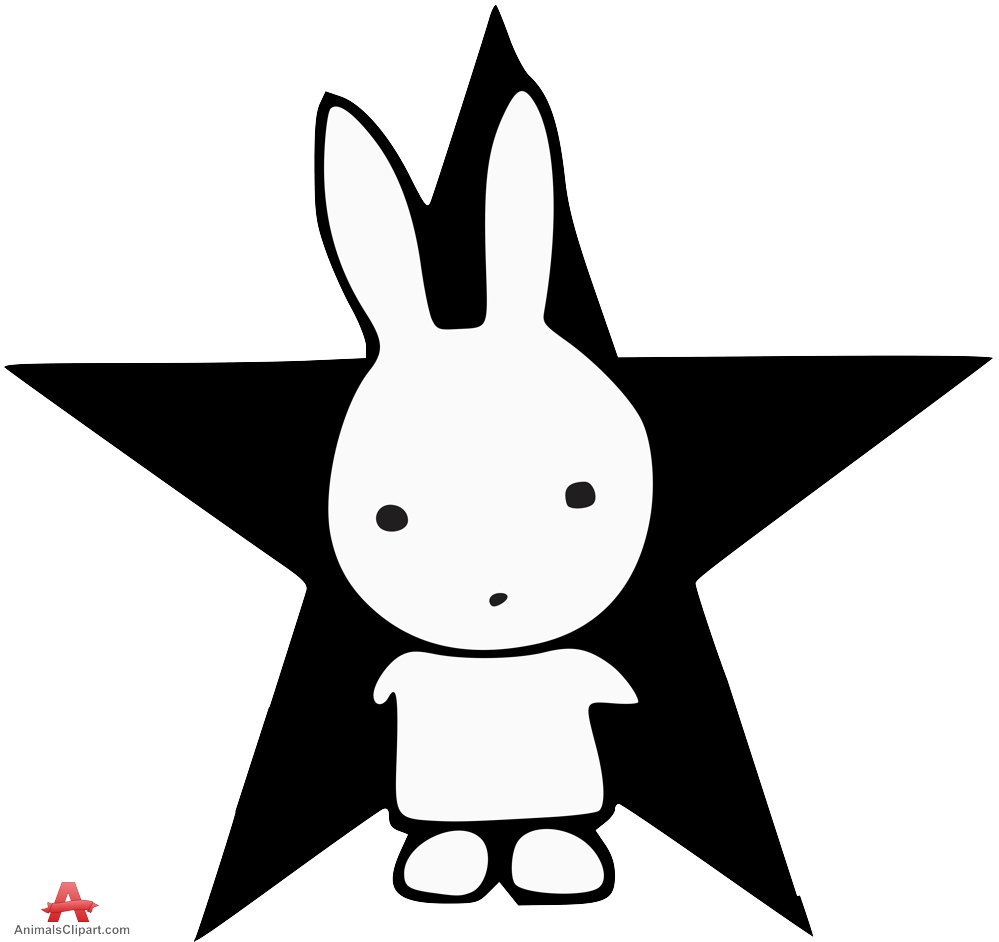 free black and white bunny clipart - photo #24