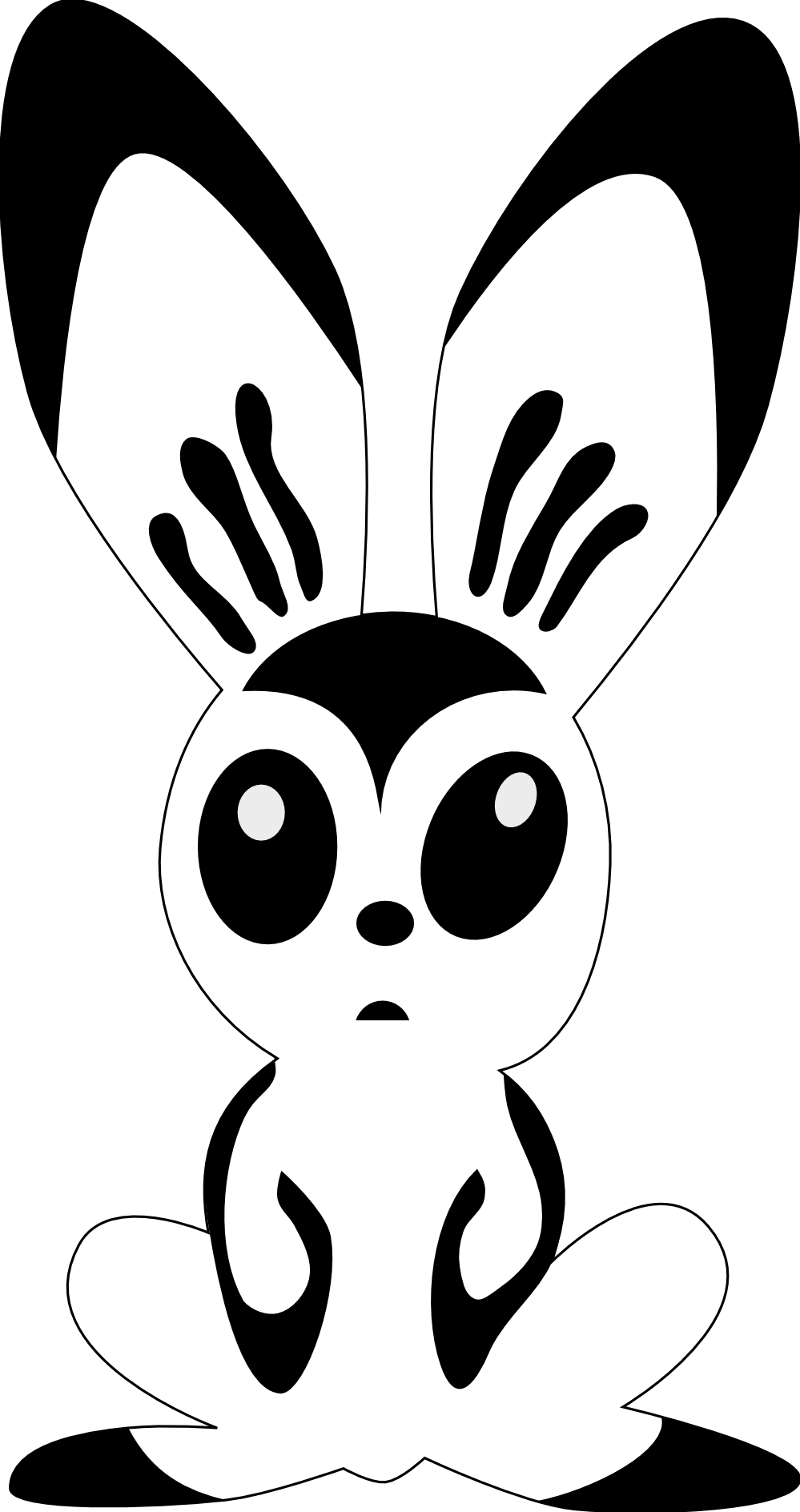 free rabbit clipart black and white - photo #41