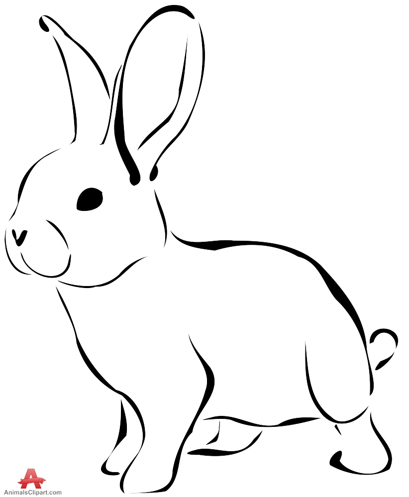 free black and white bunny clipart - photo #18