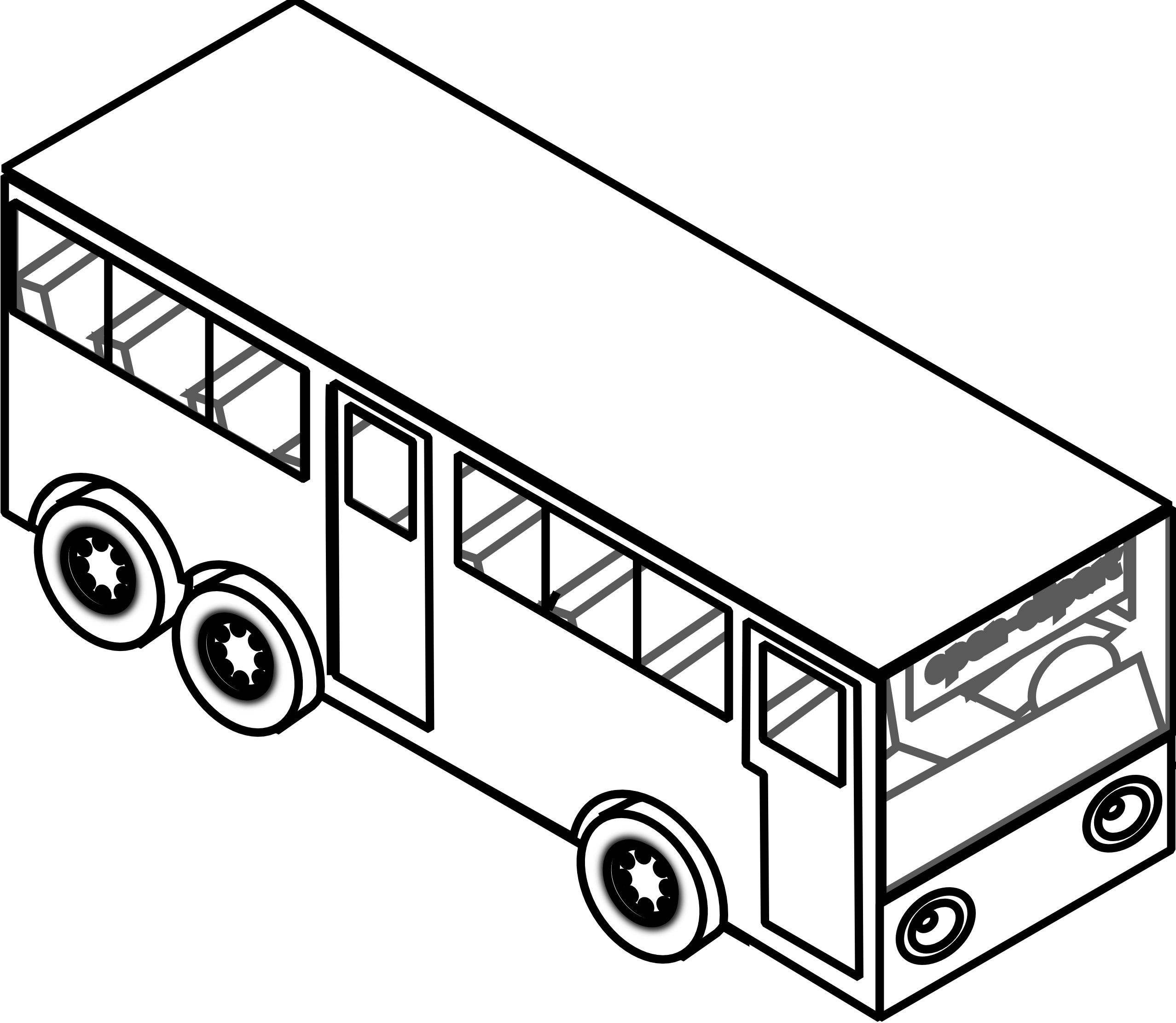 clipart bus black and white - photo #1
