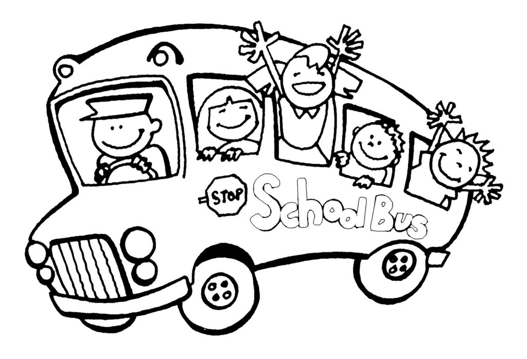 clipart bus black and white - photo #38