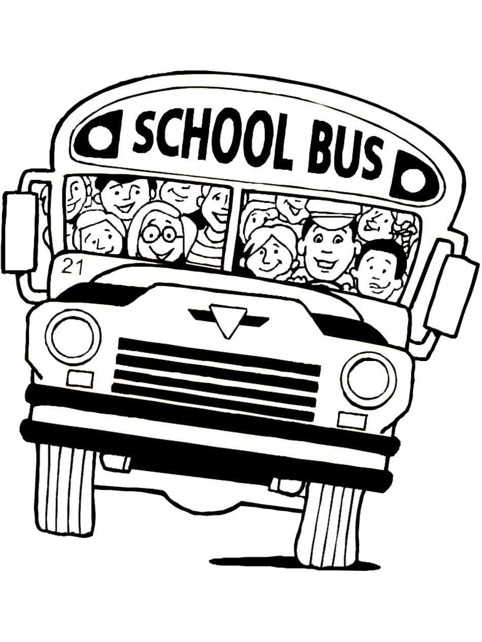 clipart school bus black and white - photo #45