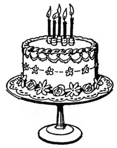 Cake black and white birthday cake clip art black and white 2 - WikiClipArt