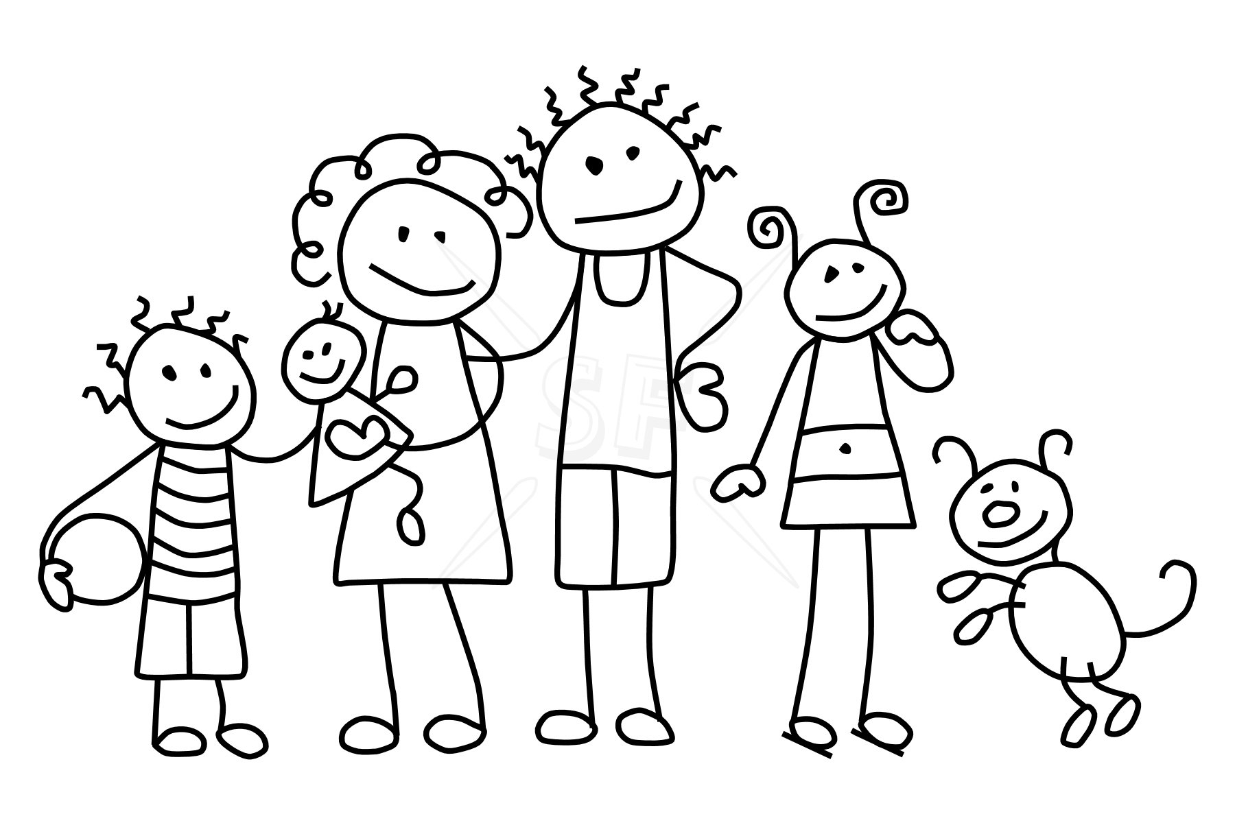 clipart family black and white - photo #20
