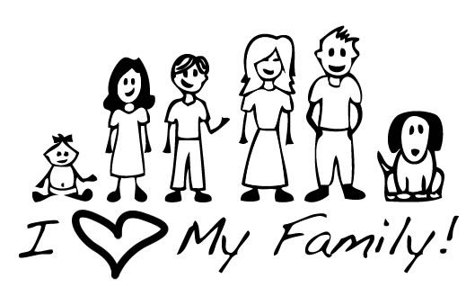 Family Clipart Black And White - 52 cliparts