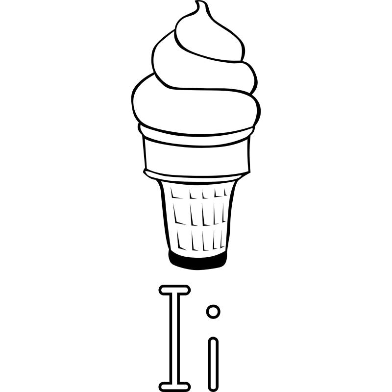 ice cream cone clipart black and white - photo #44