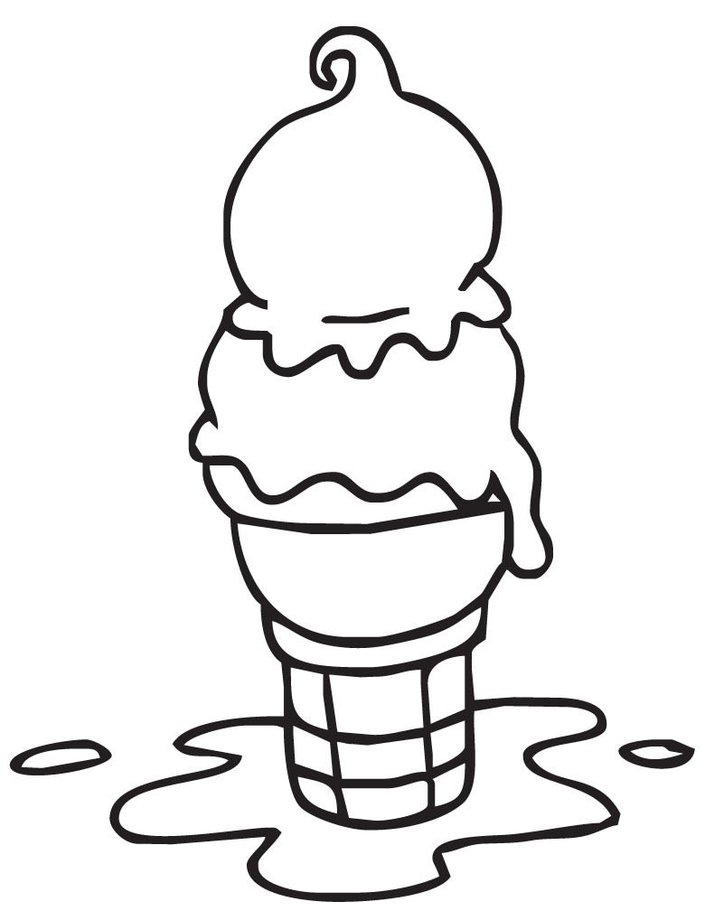 Ice cream black and white melting ice cream cone clipart black and