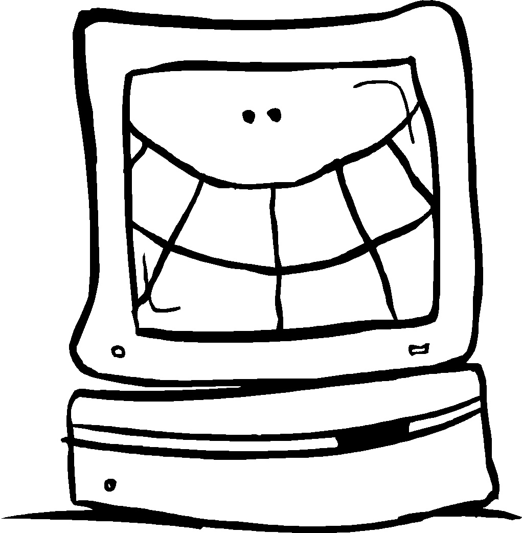 computer clipart black and white free - photo #4