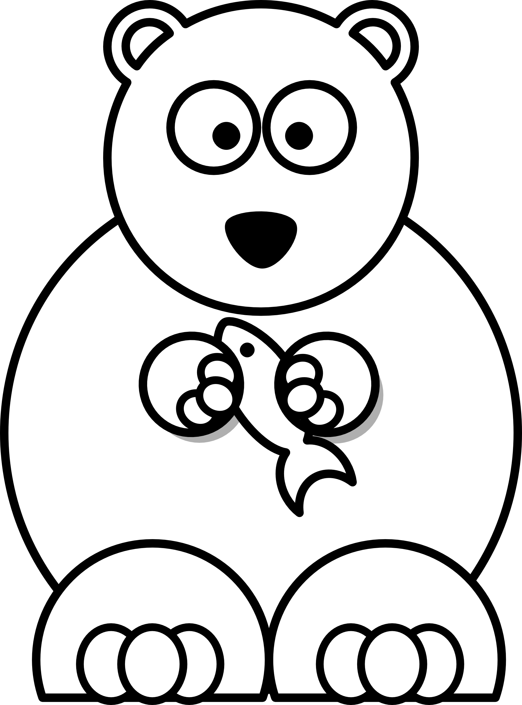 clipart teddy bear black and white - photo #17