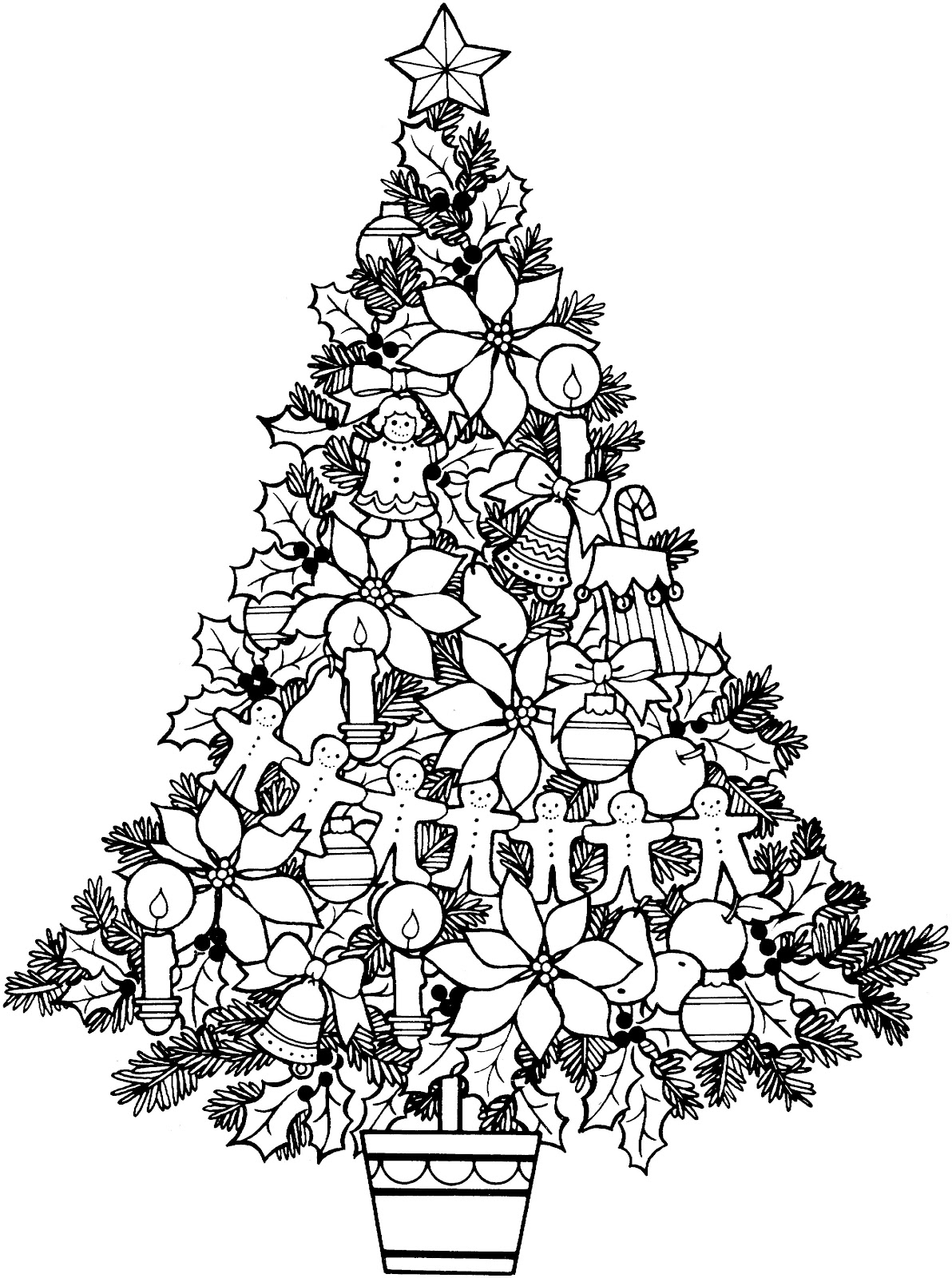 Christmas tree black and white christmas black and white clipart - WikiClipArt